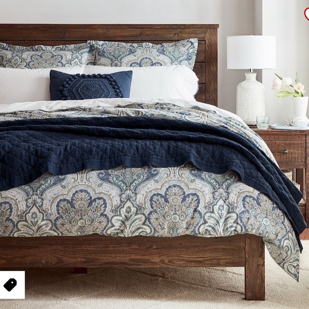 Pottery Barn duvet cover and shams